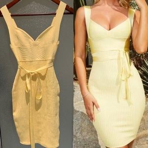 Oh polly yellow bandage dress